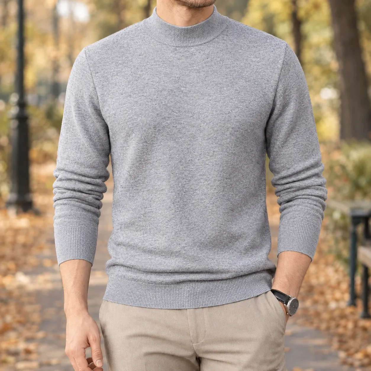 Lennox-Jude Mock Neck Sweater — source gallery photograph 5