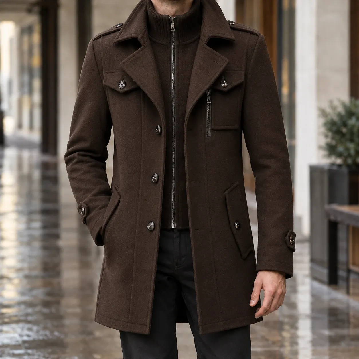 Caspian-Dean Wool Coat — source gallery photograph 6