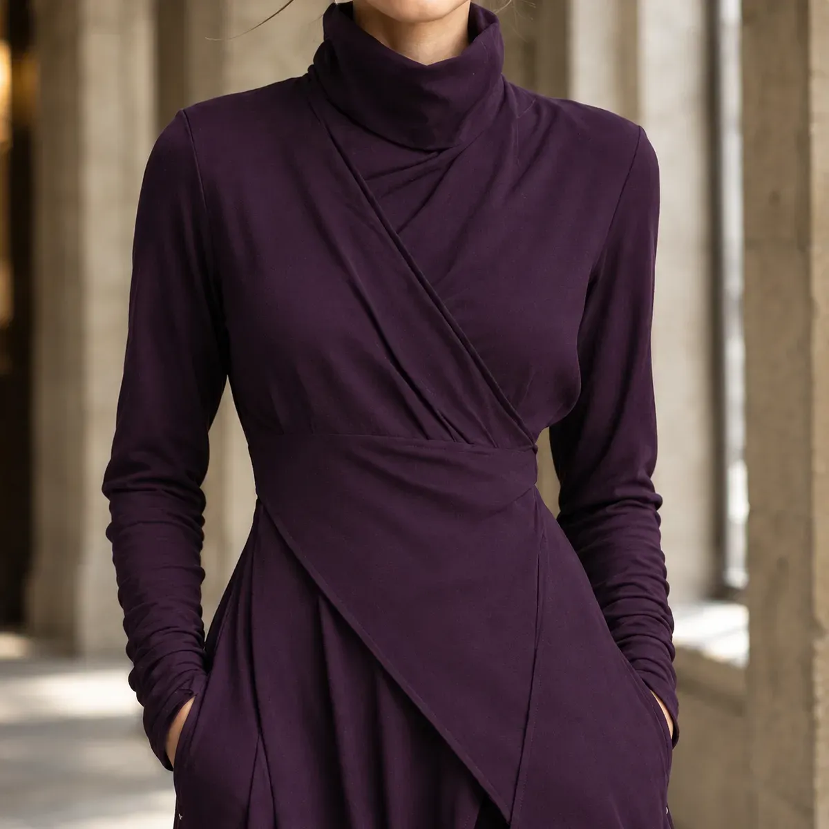 Pomeline Asymmetric Maxi Dress — detail