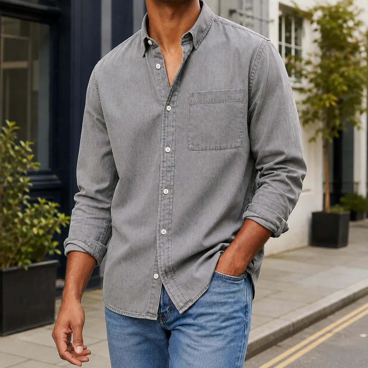 Caius Relaxed Shirt in Gray