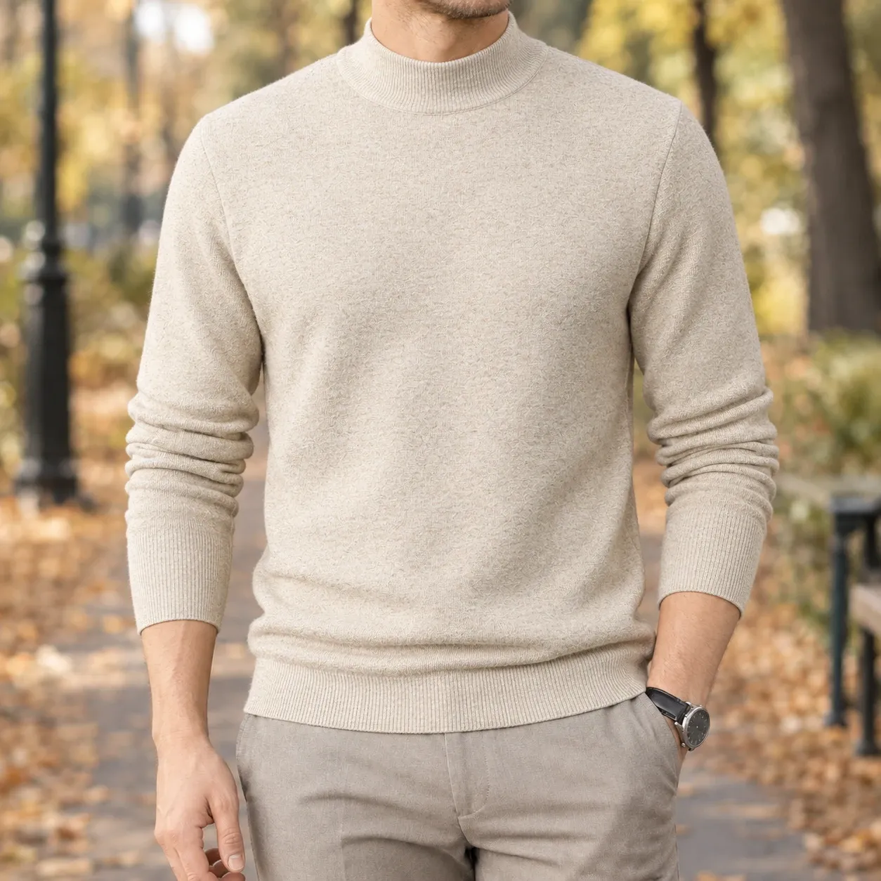 Lennox-Jude Mock Neck Sweater — source gallery photograph 3
