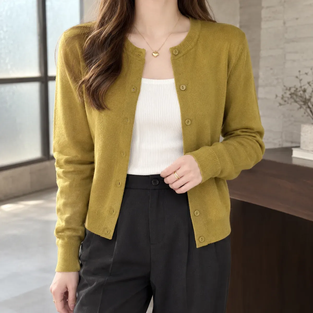 Zoe Fine Knit Cardigan — gallery photograph 1