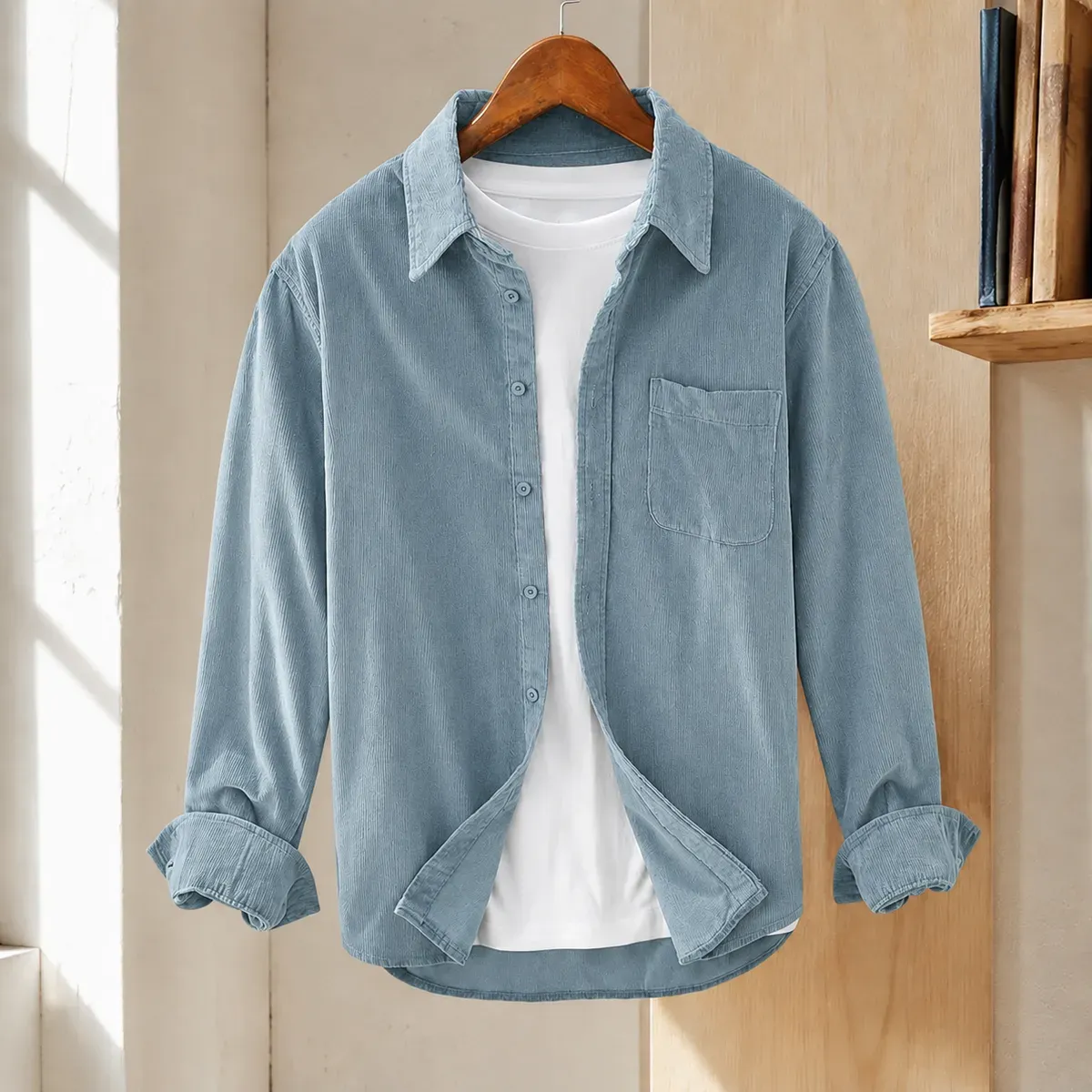 Quentin Corduroy Shirt in Light Blue