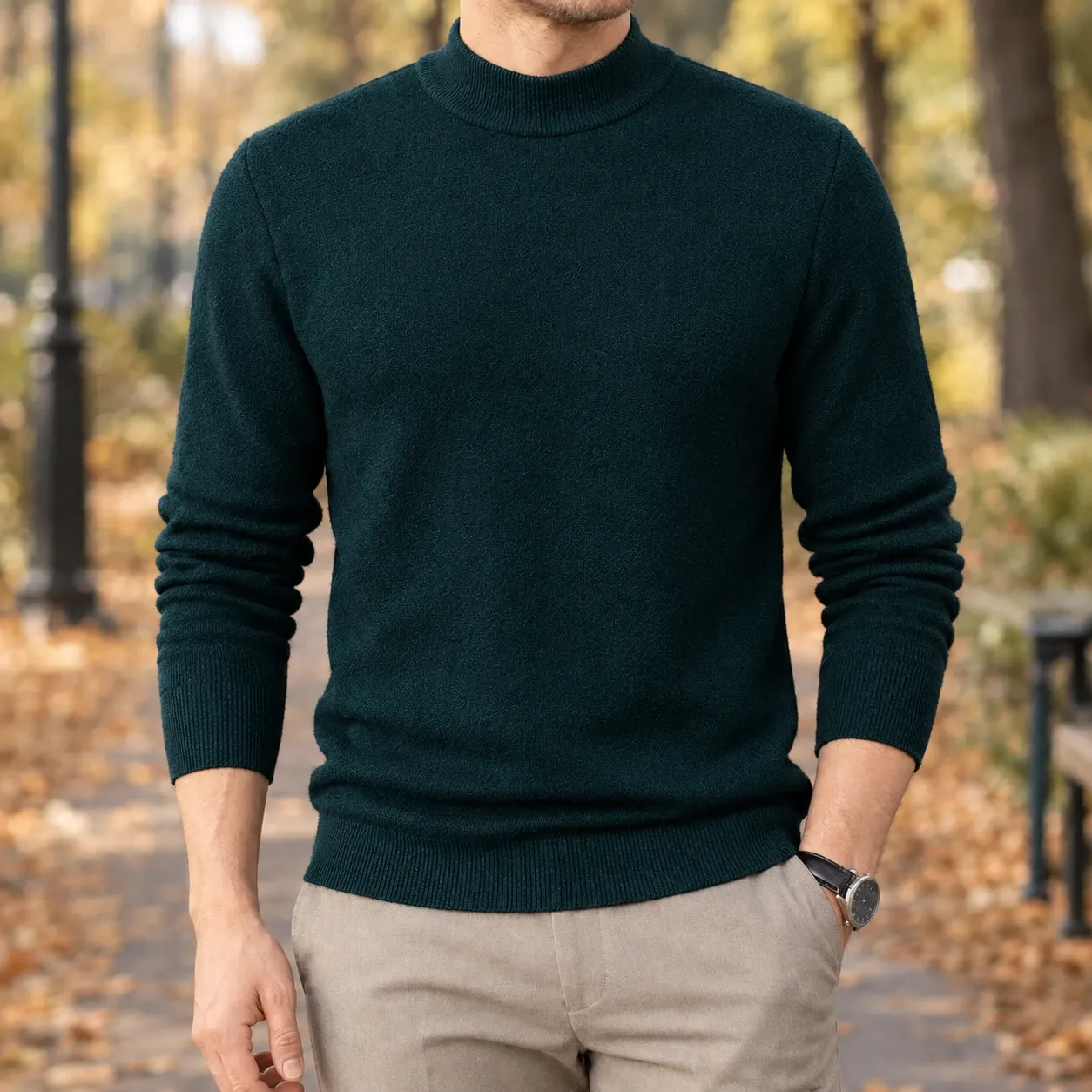 Lennox-Jude Mock Neck Sweater — source gallery photograph 7