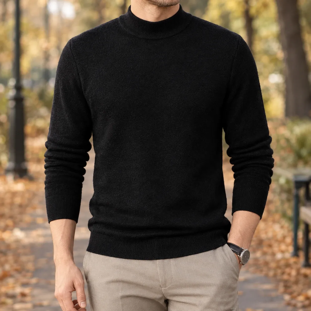 Lennox-Jude Mock Neck Sweater — source gallery photograph 1