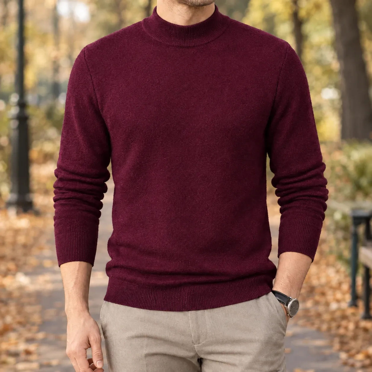 Lennox-Jude Mock Neck Sweater — source gallery photograph 6