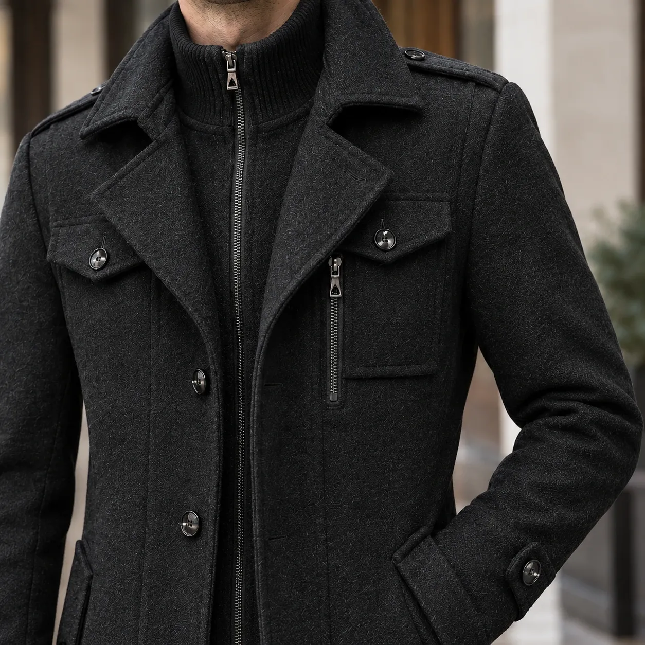 Caspian-Dean Wool Coat — source gallery photograph 2