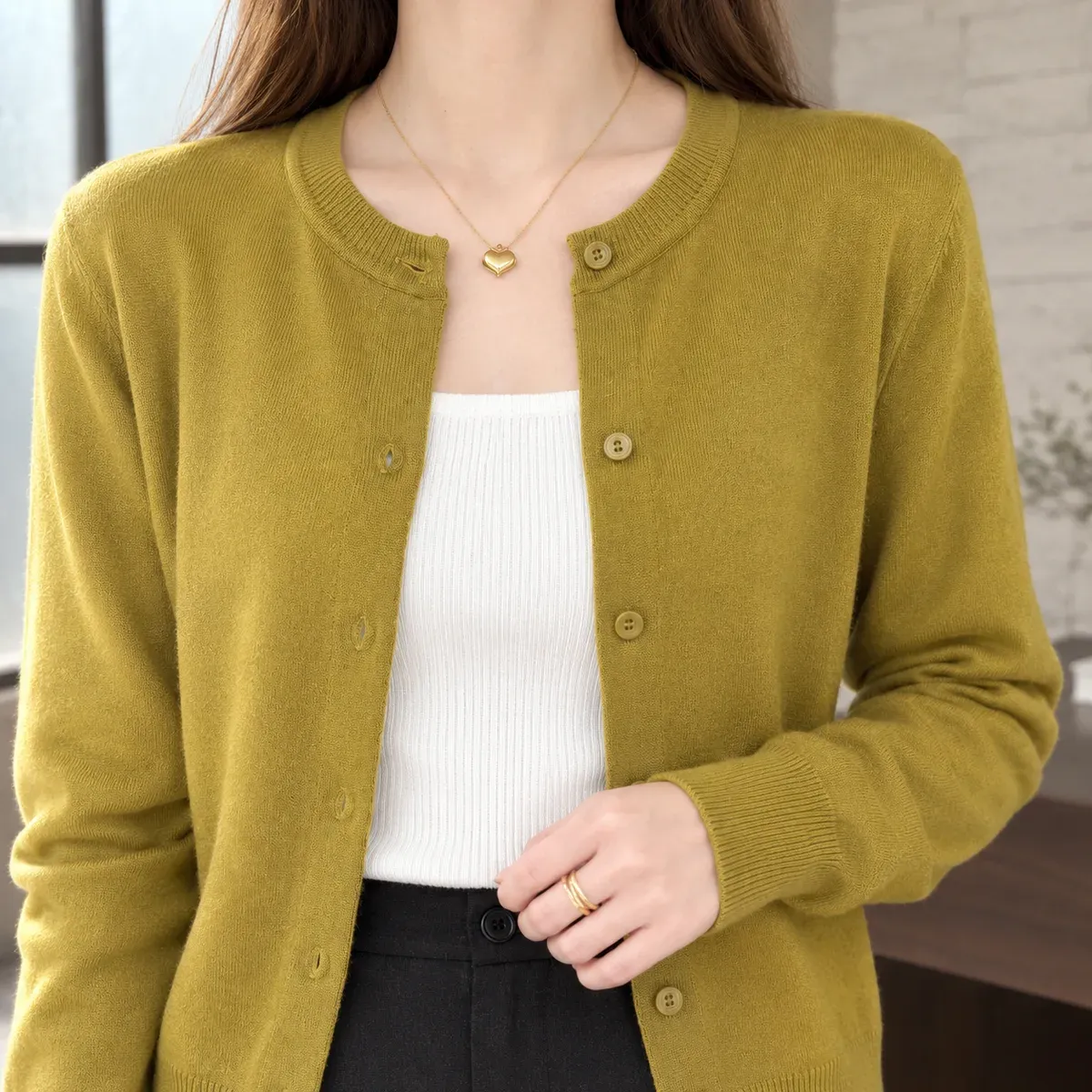 Zoe Fine Knit Cardigan — detail