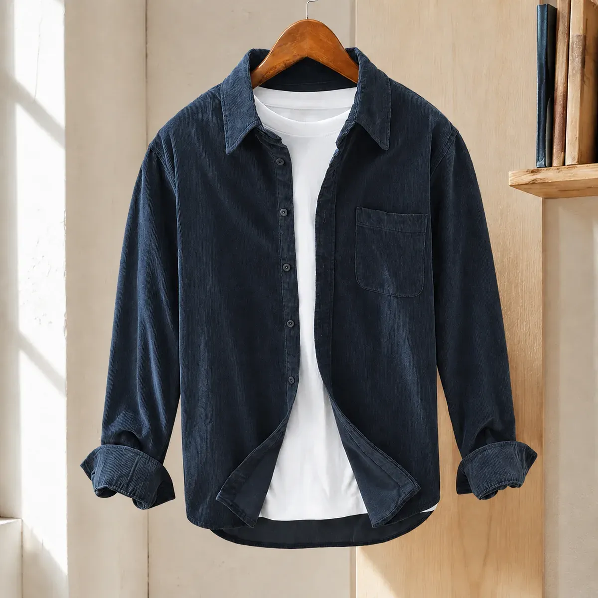 Quentin Corduroy Shirt in Dark Blue