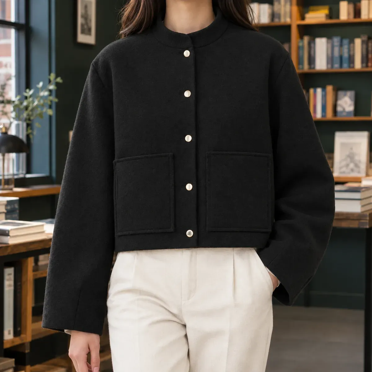 Philippa-Skye Patch Pocket Jacket in Black