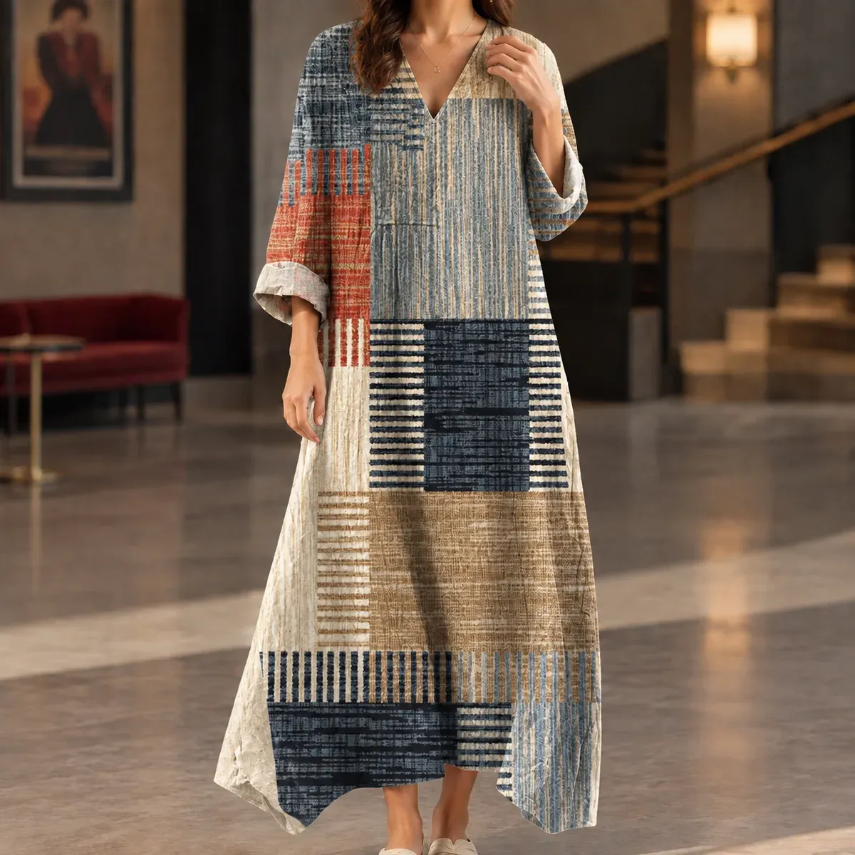 Carlotta Printed Maxi Dress in Multicolor