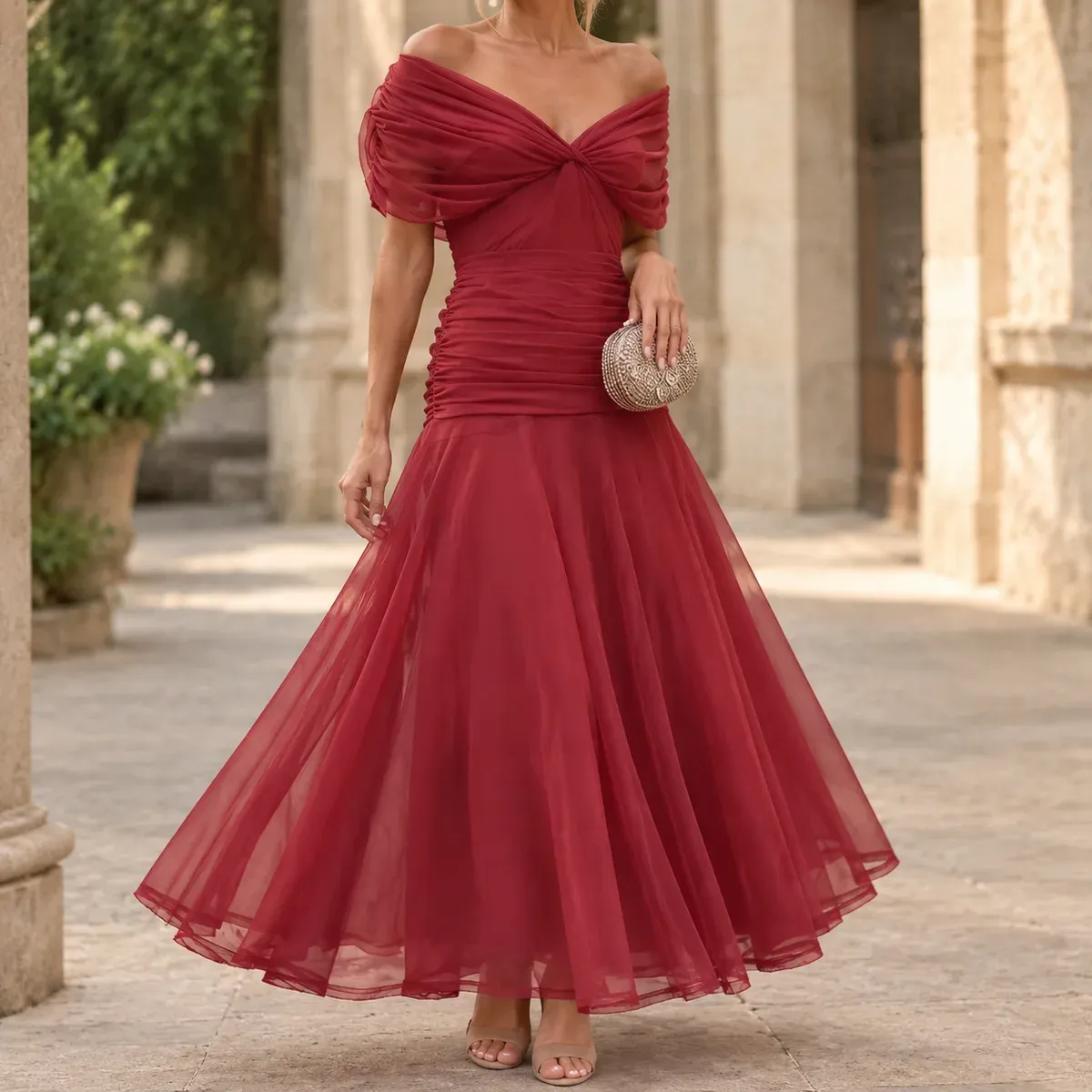 Annabeth Draped Maxi Dress — gallery photograph 1